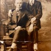 Paul Hunter (sitting on chair arm) and unknown